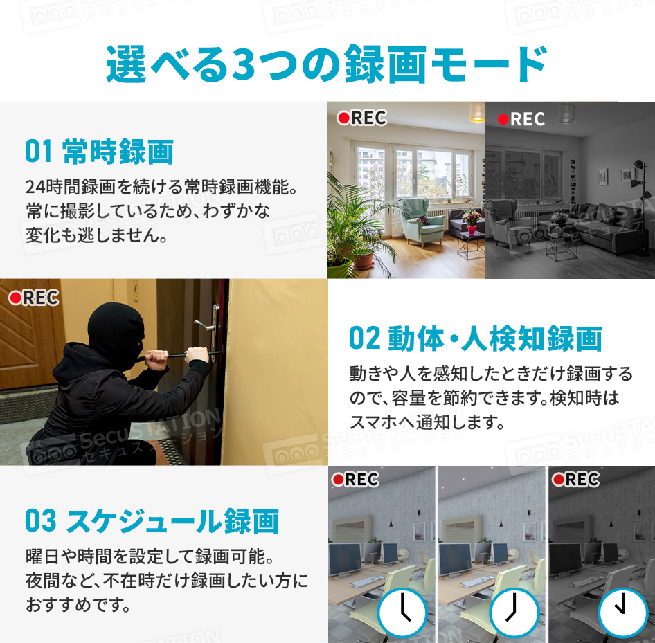 SecuSTATION 公式ストア 【一般用】パンチルト防犯カメラ 自動追跡