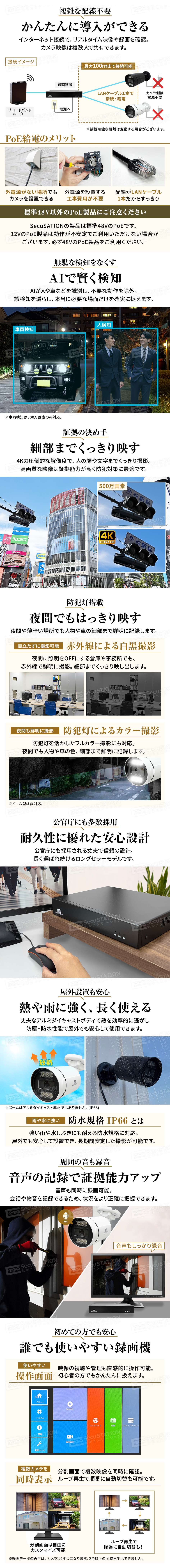 SecuSTATION 公式ストア 【一般用】【PoE録画装置】＜8ch＞ 最上位/高